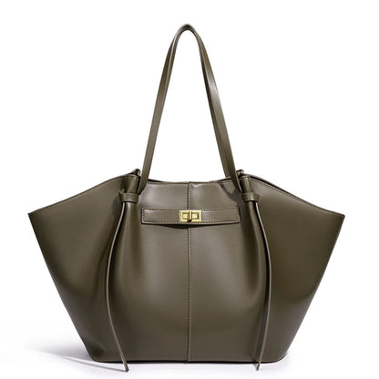 Bolso Tote Grande de Hombro con Cierre Metálico