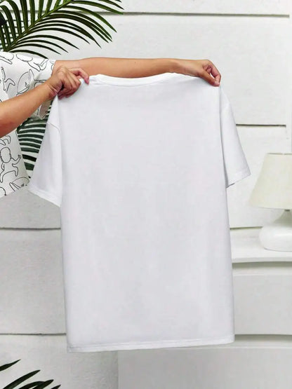 Camiseta de Algodón con Estampado Floral y Mariposa