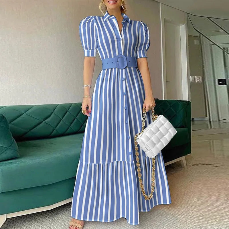 Vestido Largo de Rayas S-XL