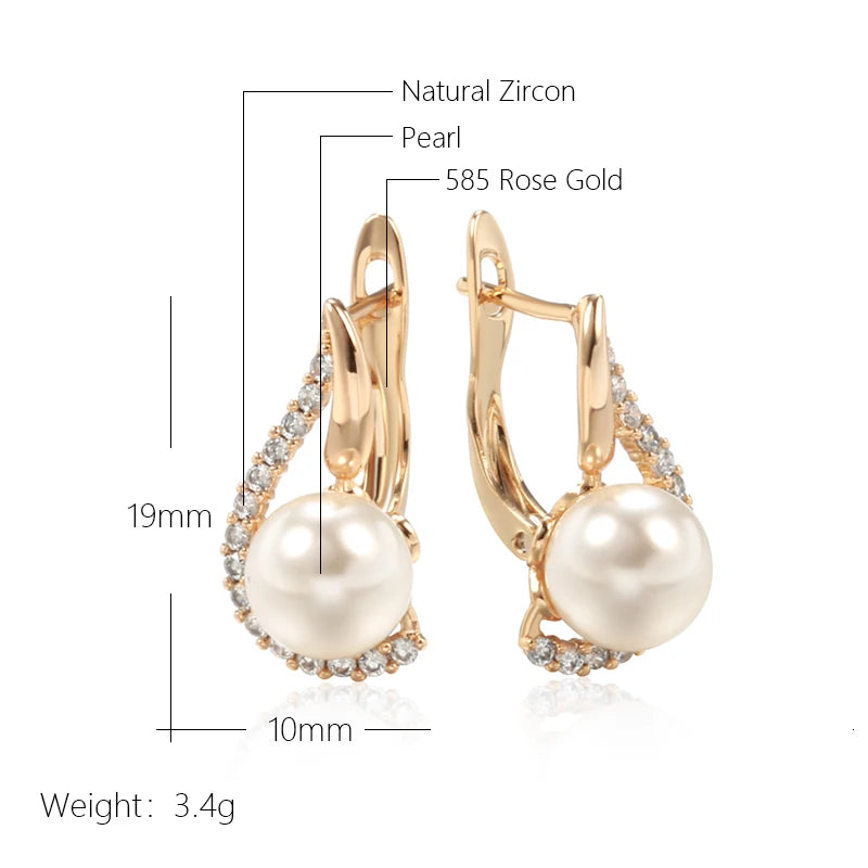 Kinel Luxury Earrings with 585 Rose Gold Plating