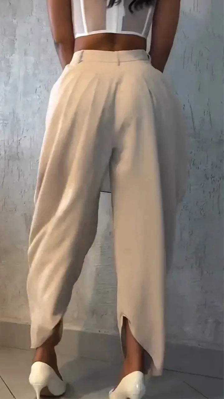 Pantalón de Cintura Alta – Corte Moderno y Caída Fluida