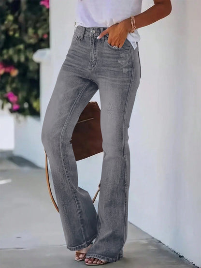 Jeans Acampanados de Tiro Alto