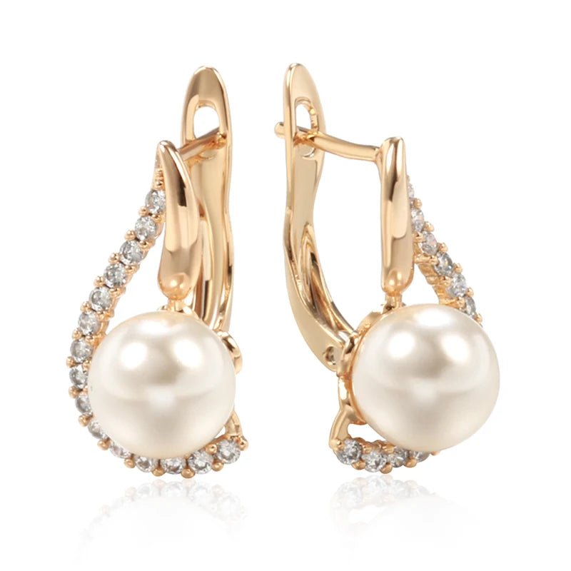 Kinel Luxury Earrings with 585 Rose Gold Plating