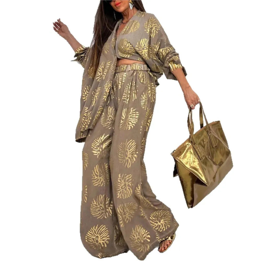 Conjunto Elegante Estampado S-3XL