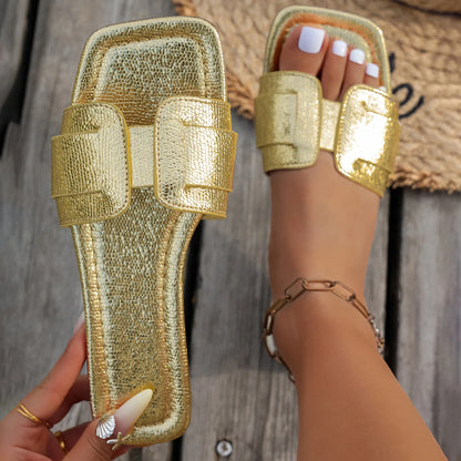 Sandalias Planas para Mujer con Tiras Anchas