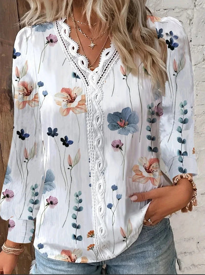 Blusa Casual de Flores Elegante