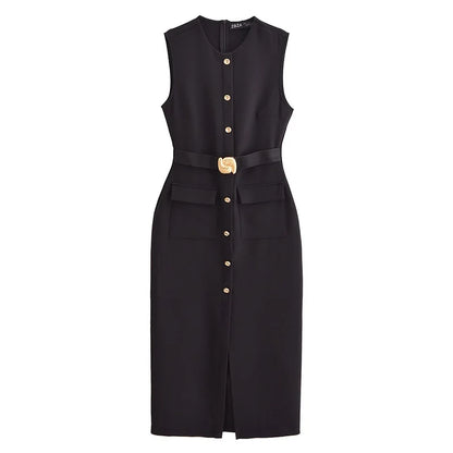 Vestido Vintage con Cinturón XS-L