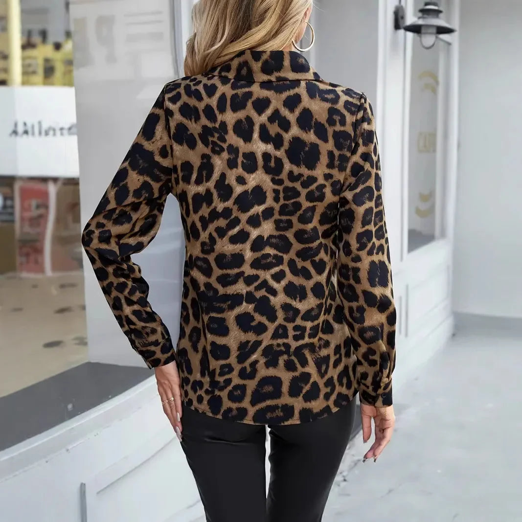 Camisa de Cuello Leopardo