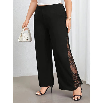 Pantalón Negro Plus Size con Encaje