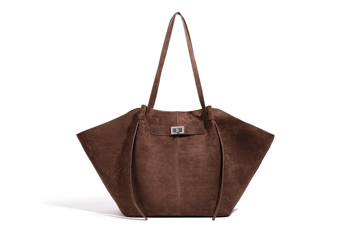 Bolso Tote Grande de Hombro con Cierre Metálico