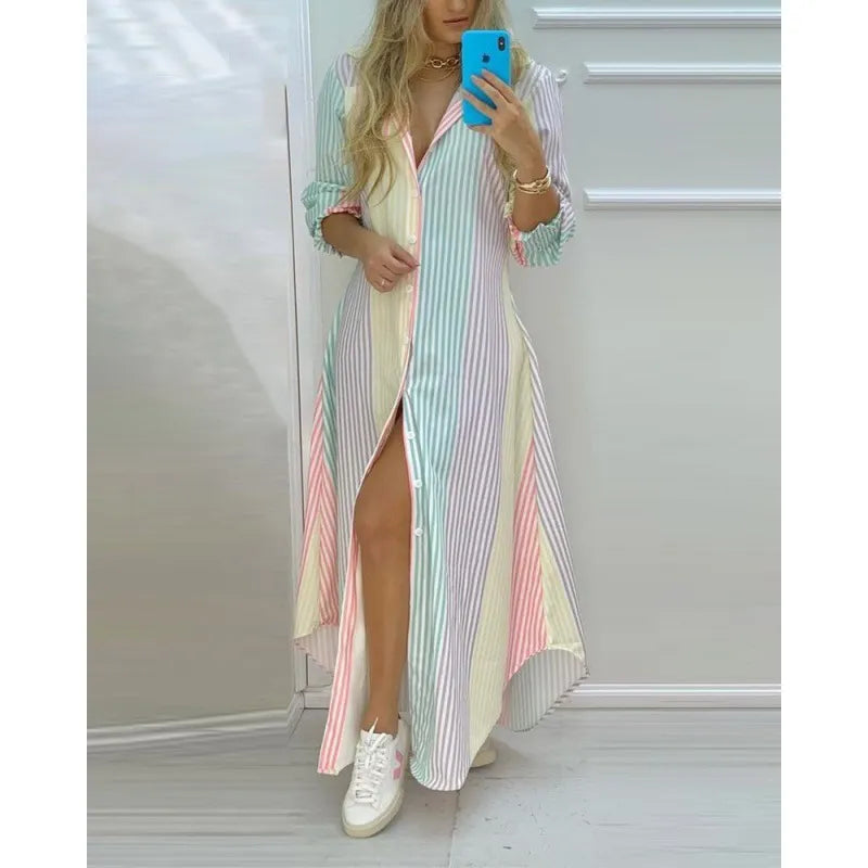 Long Boho Dress with Summer Print