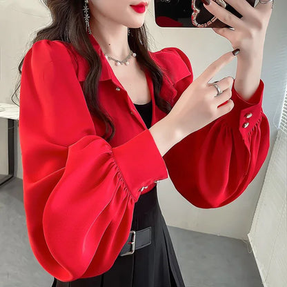 Blusa Elegante Mangas Farol