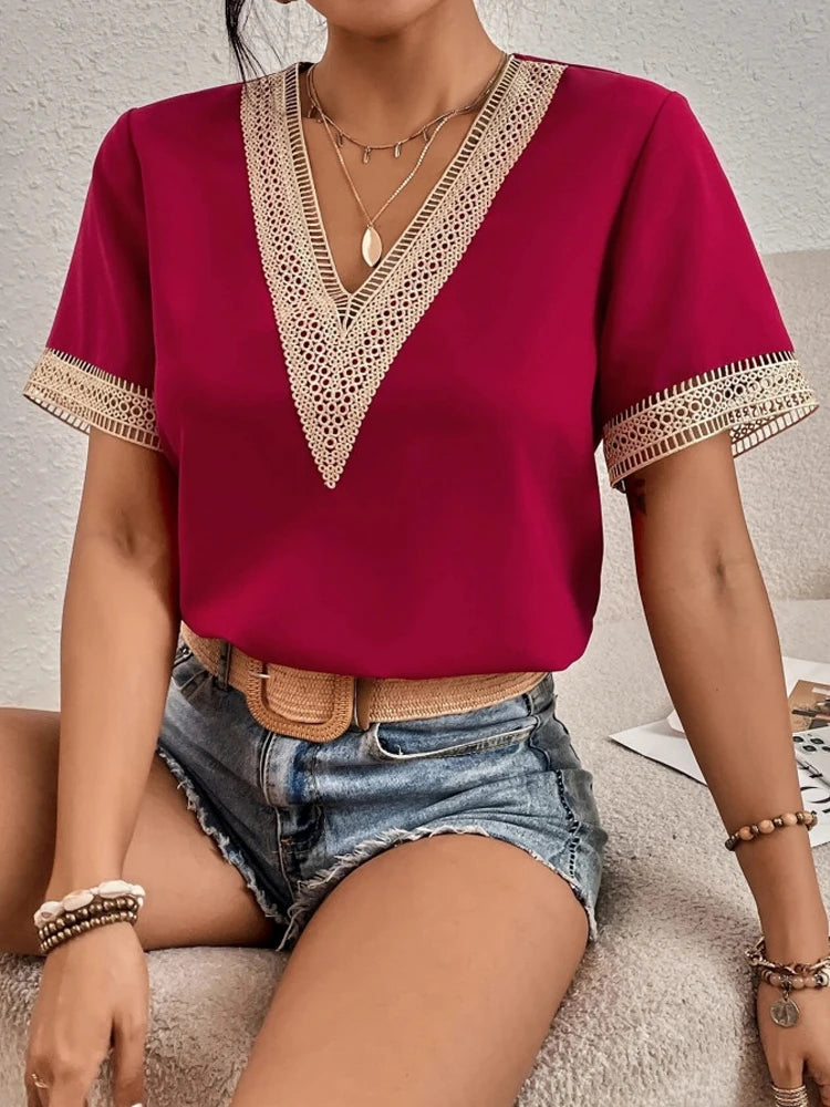 Blusa Casual con Encaje