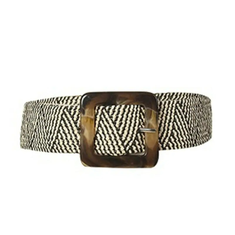 CintO Elástico Ancho con Hebilla de Madera