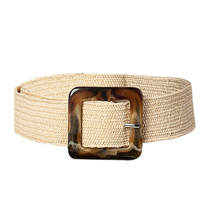 CintO Elástico Ancho con Hebilla de Madera