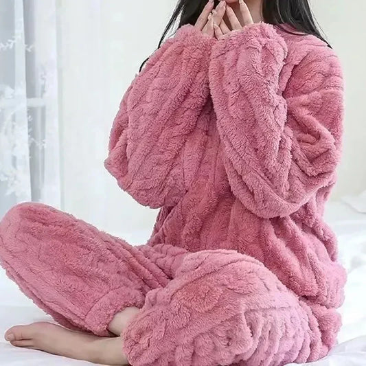 Conjunto de Pijama de Franela Gruesa