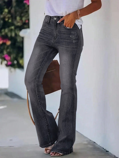 Jeans Acampanados de Tiro Alto