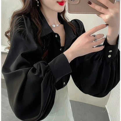 Blusa Elegante Mangas Farol