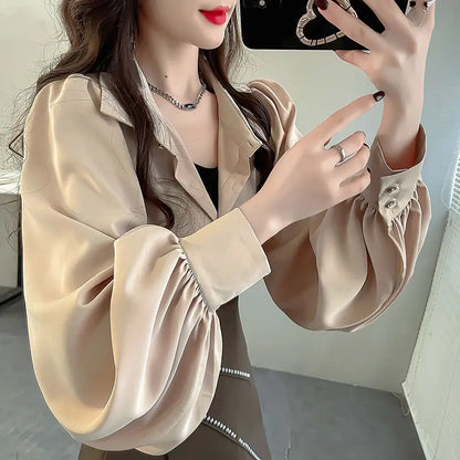 Blusa Elegante Mangas Farol