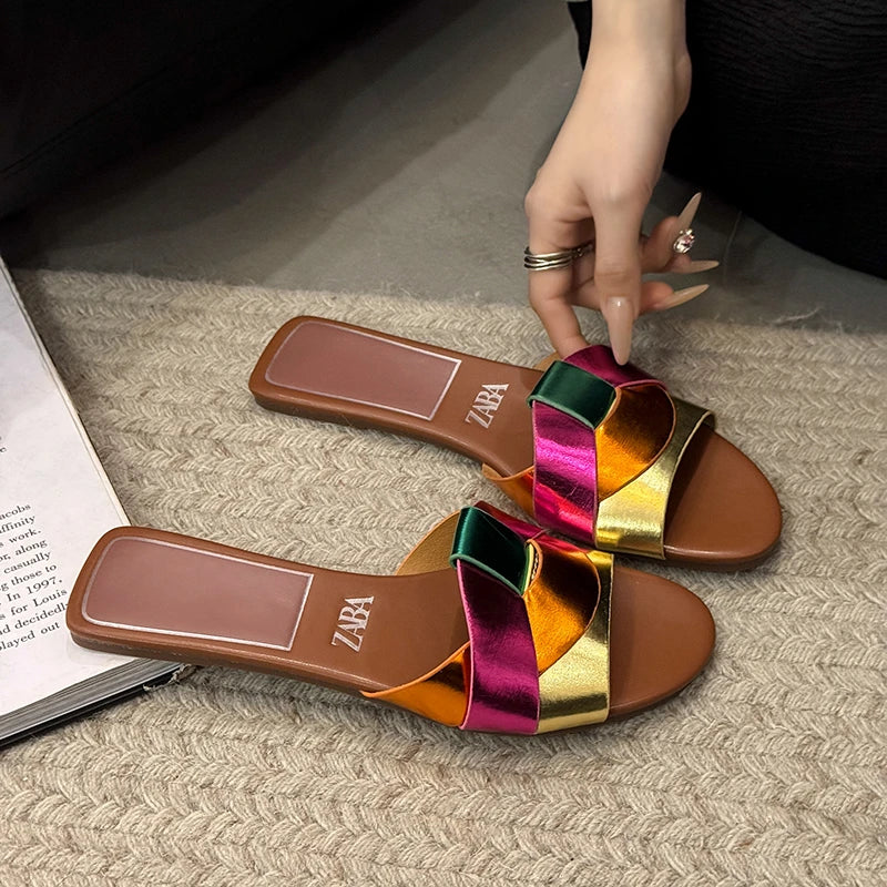 Sandalias Planas con Tiras Entrelazadas