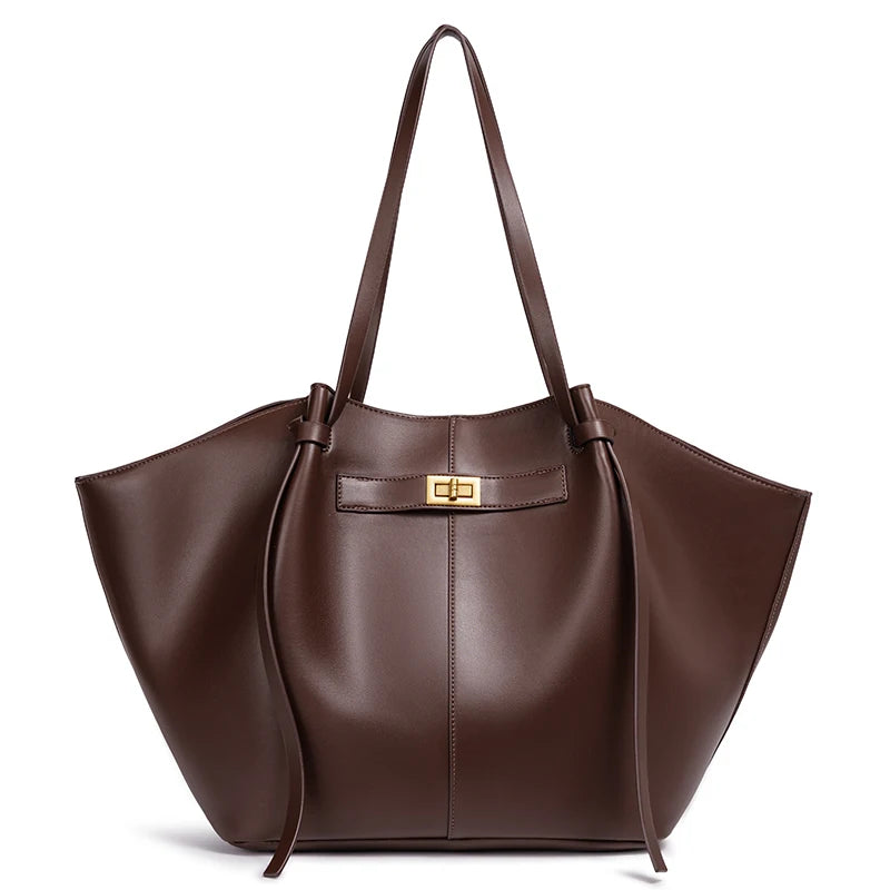Bolso Tote Grande de Hombro con Cierre Metálico
