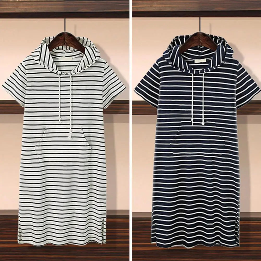 Striped Hooded Sports Dress