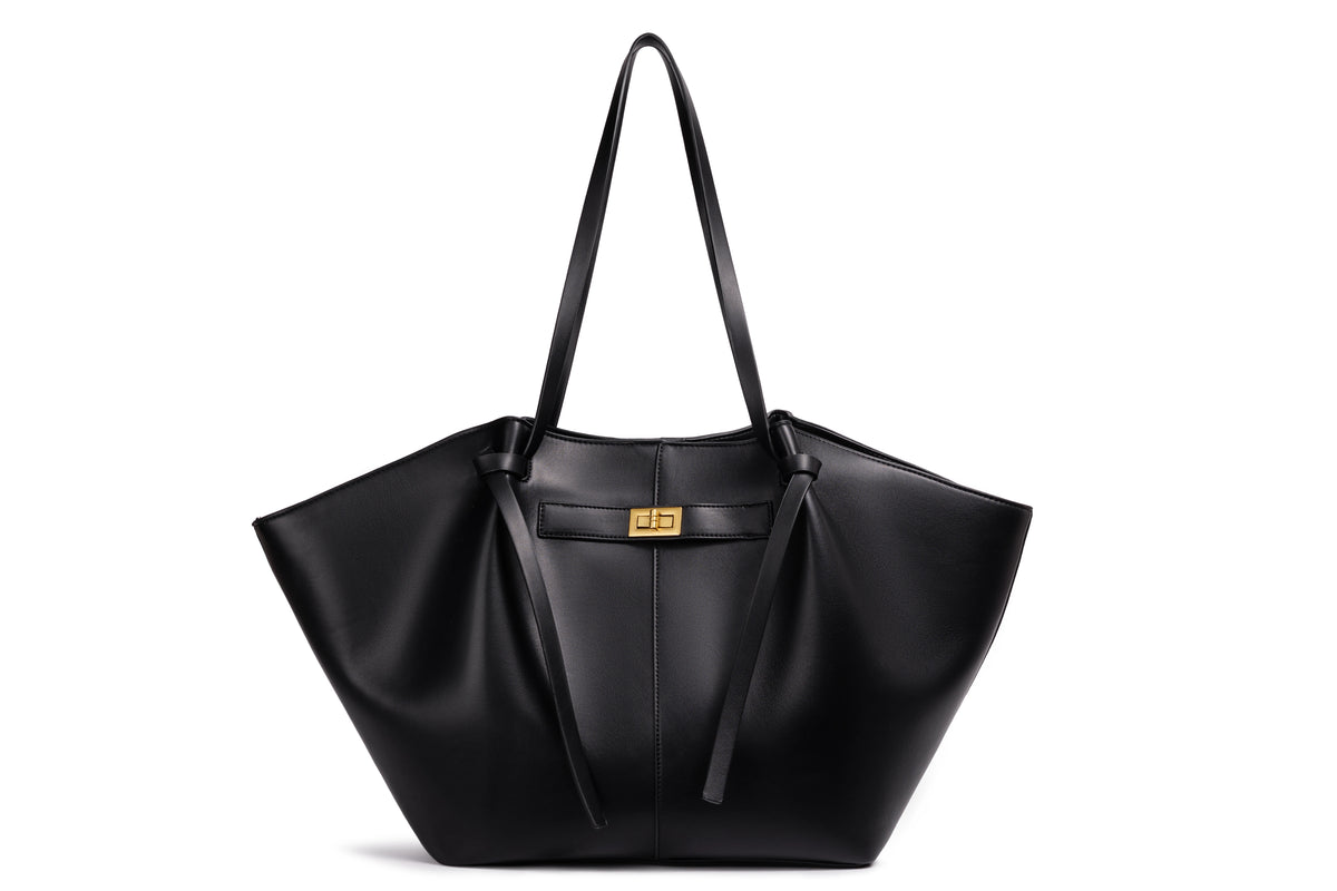 Bolso Tote Grande de Hombro con Cierre Metálico