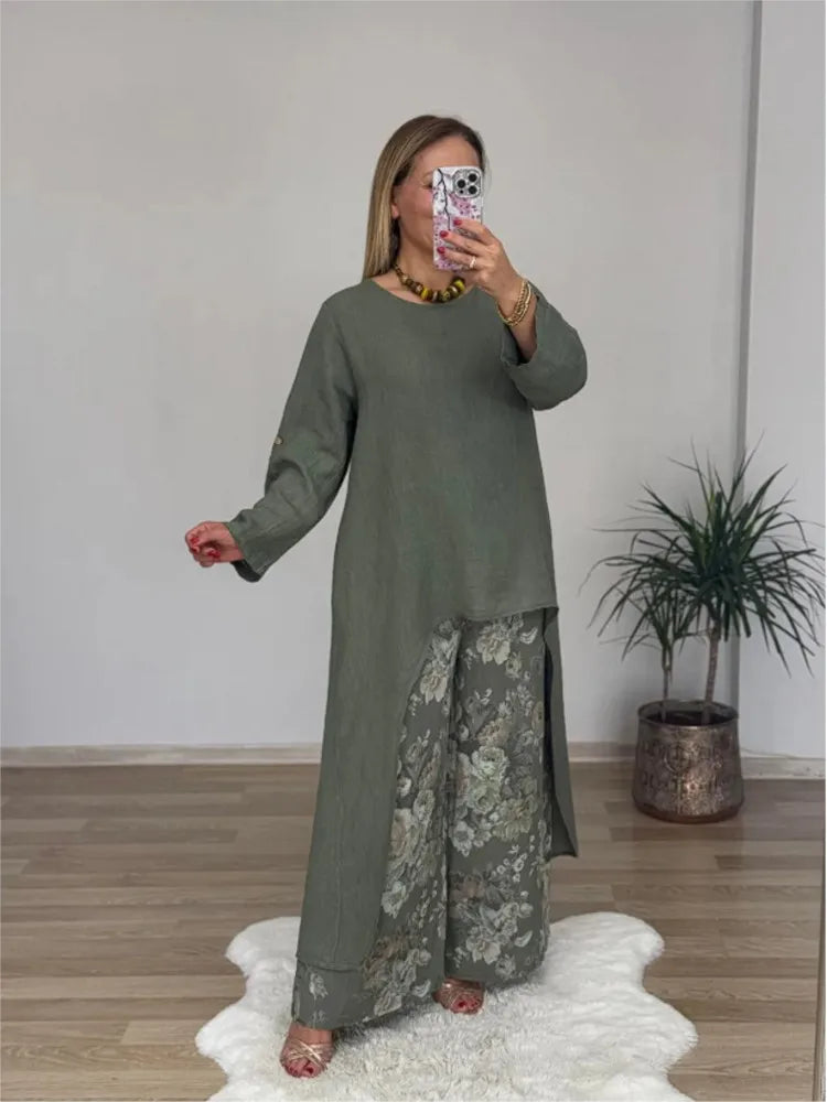 Conjunto Casual Lino y Algodón S-3XL
