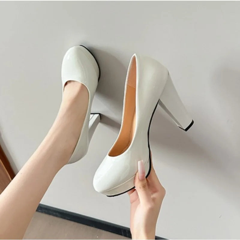 Zapatos de Tacón Alto con Punta Redonda