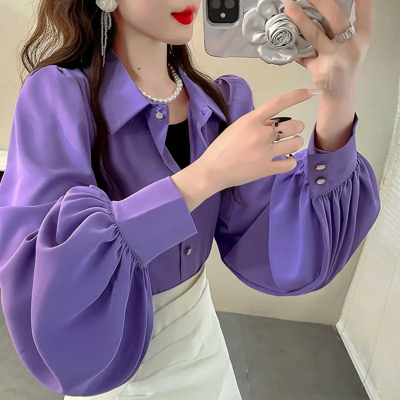 Blusa Elegante Mangas Farol