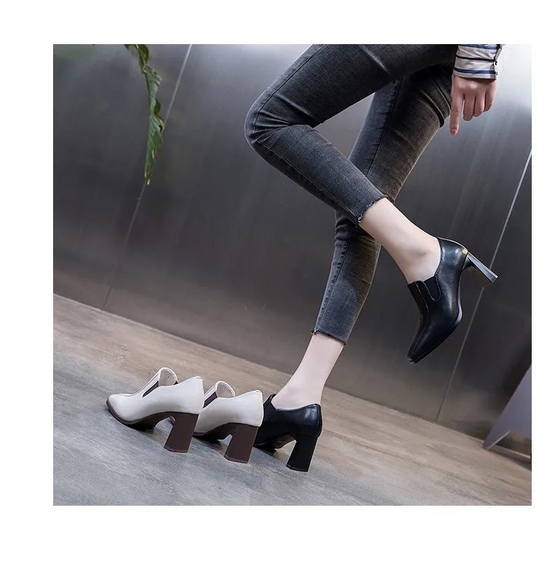 Botines de Tacón Cuadrado para Mujer 