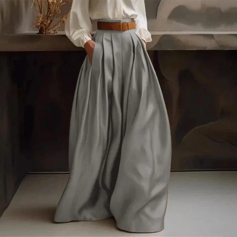 Pantalón Palazzo Satinado – Cintura Alta Elegante
