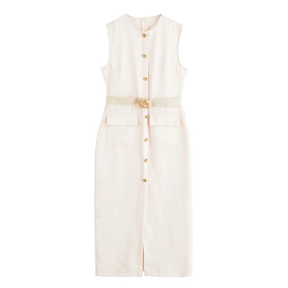 Vestido Vintage con Cinturón XS-L