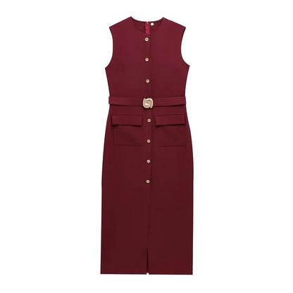 Vestido Vintage con Cinturón XS-L