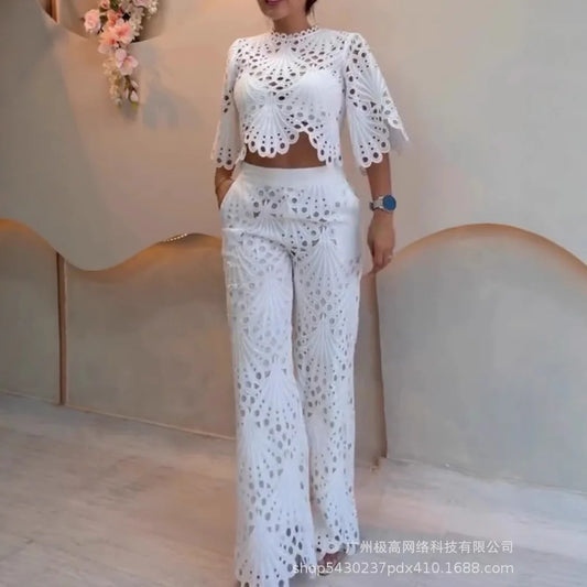 Conjunto Blanco de Encaje Puro