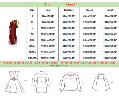 Casual Long Dress Cardigan Sizes (S-5XL)