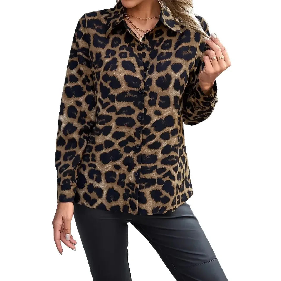 Camisa de Cuello Leopardo