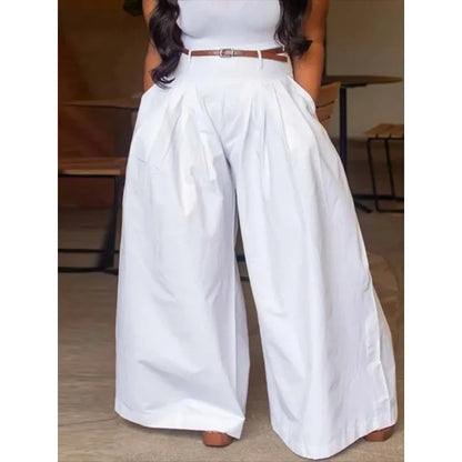 Pantalón Palazzo Blanco – Cintura Alta y Caída Fluida