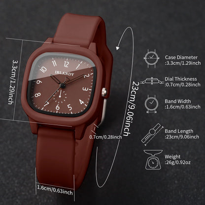 Conjunto de Reloj de Cuarzo y Pulsera con Corazón para Mujer