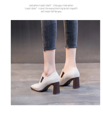 Botines de Tacón Cuadrado para Mujer 