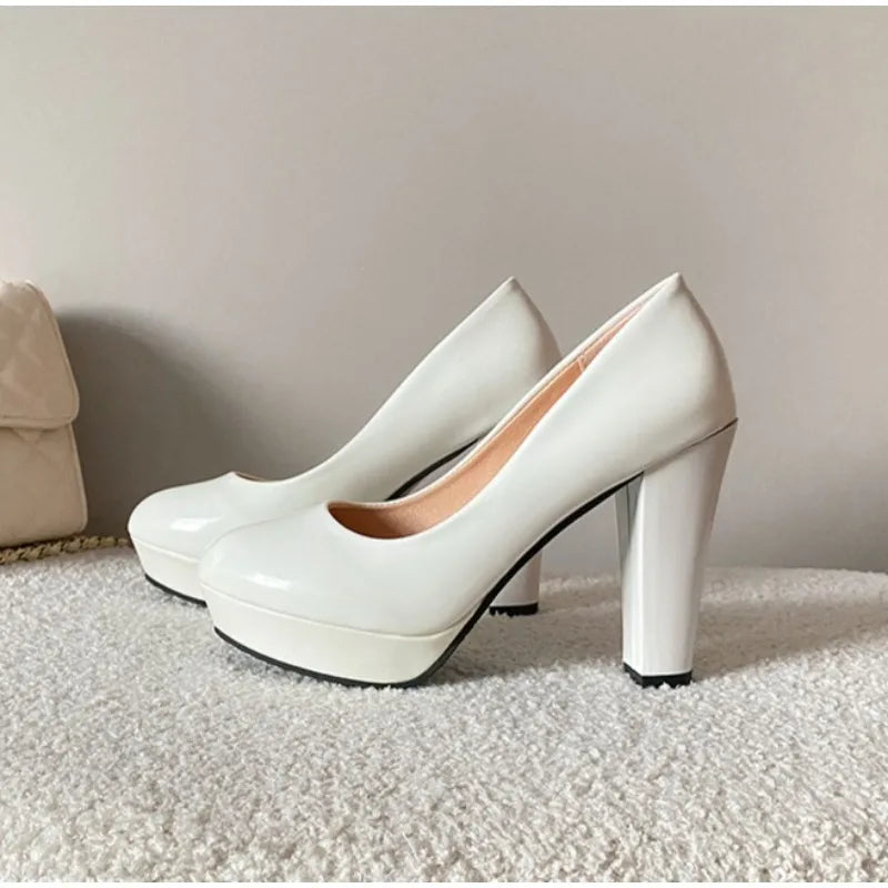 Zapatos de Tacón Alto con Punta Redonda