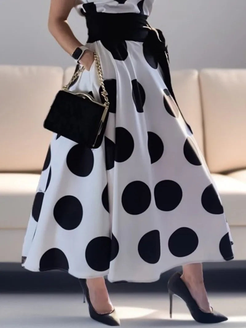 Vestido Elegante de Lunares S-XXL