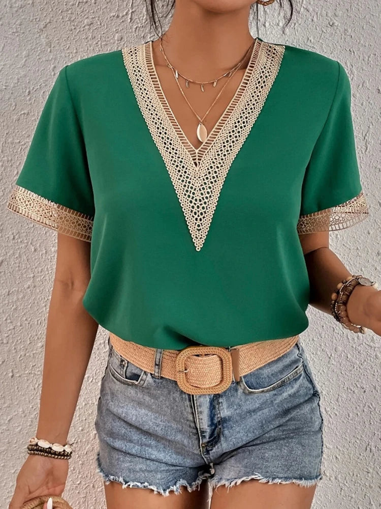 Blusa Casual con Encaje