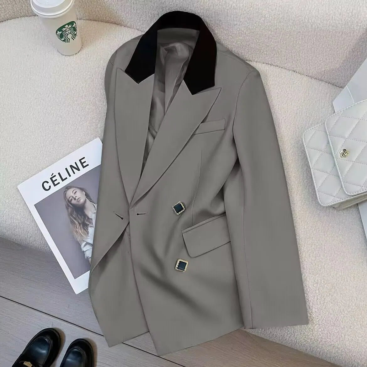 Blazer de Diseño Coreano Elegante
