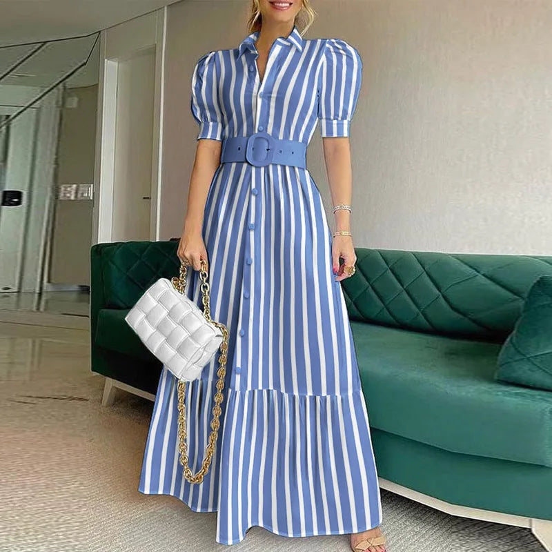 Vestido Largo de Rayas S-XL