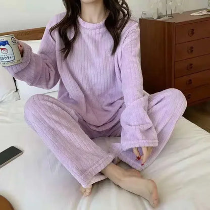 Conjunto de Pijama de Franela Gruesa