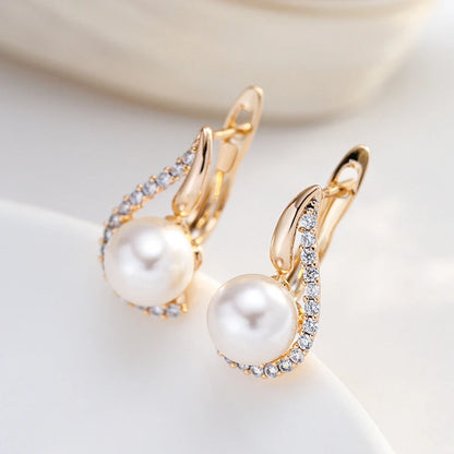 Kinel Luxury Earrings with 585 Rose Gold Plating