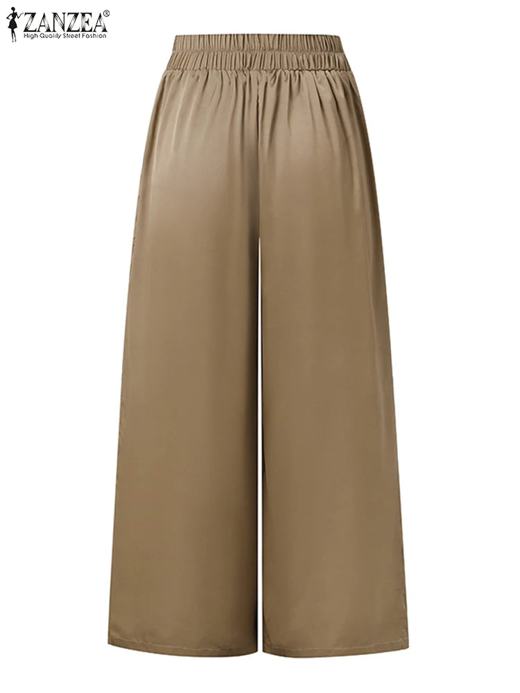 Pantalón Palazzo Satinado – Cintura Alta Elegante