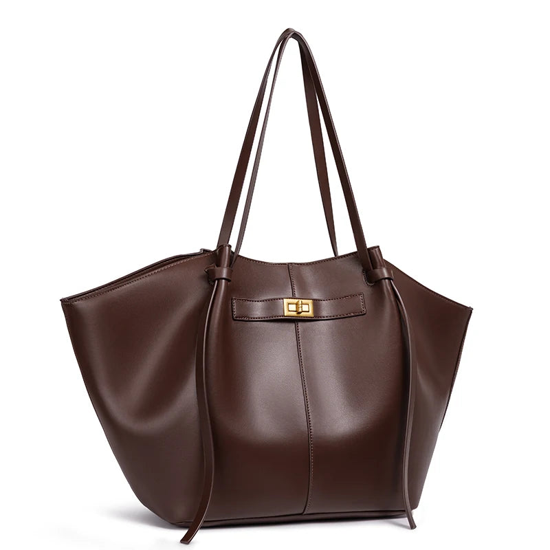 Bolso Tote Grande de Hombro con Cierre Metálico