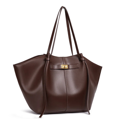 Bolso Tote Grande de Hombro con Cierre Metálico